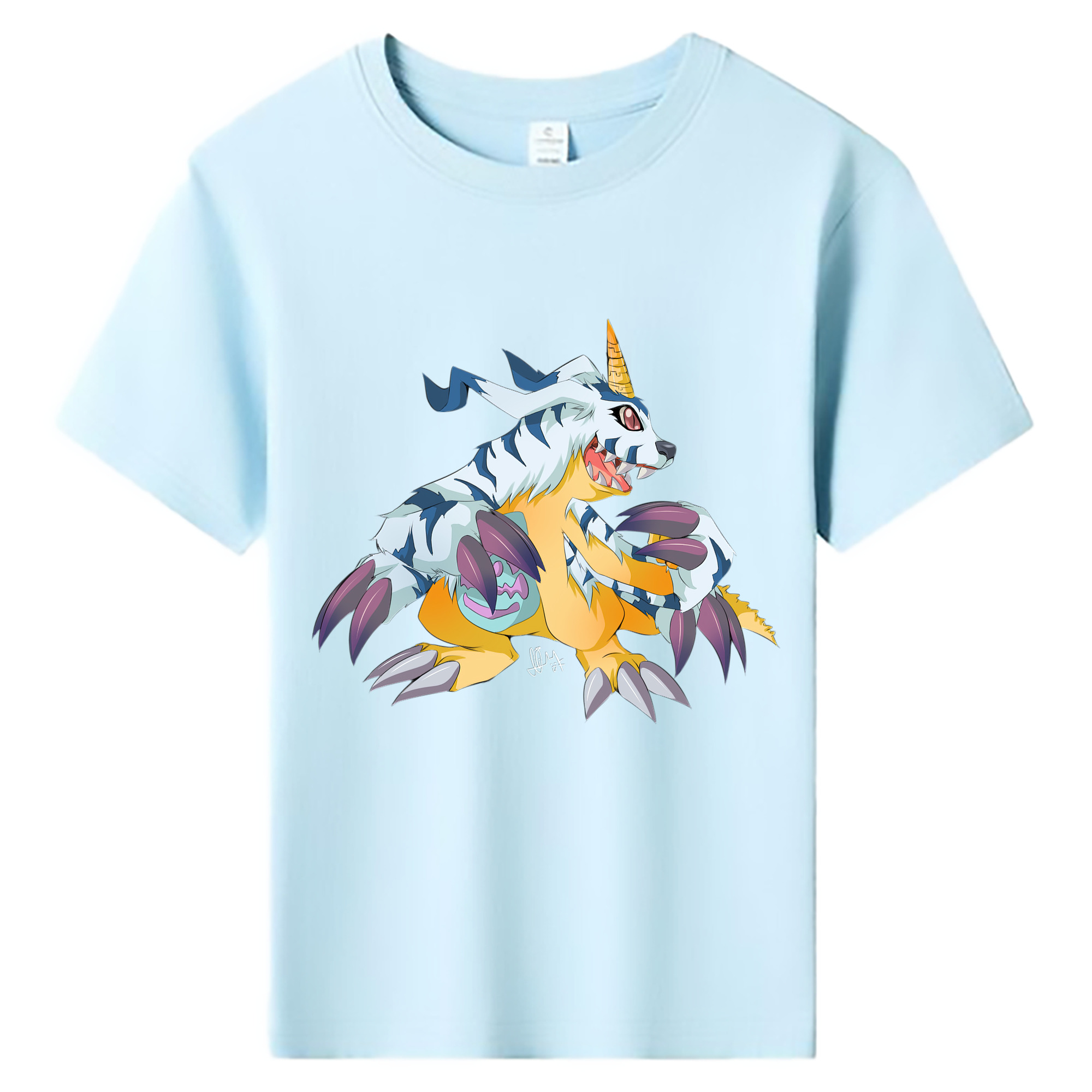 （画像用） Digimon デジタルモンスター/デジモン 綿100％キッズTシャツ（フロントプリント）